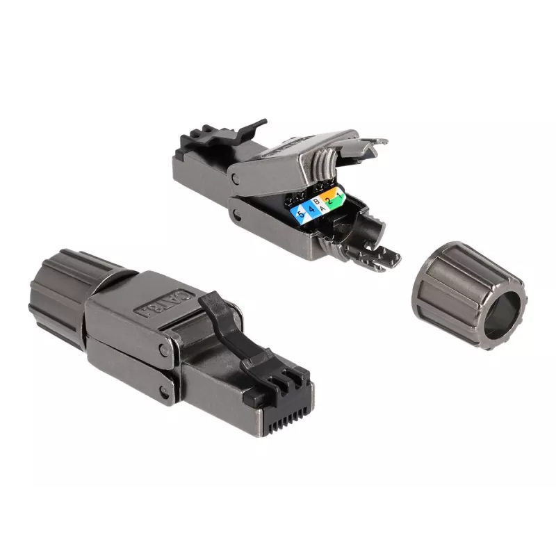 Kabel sieciowy DeLOCK wtyk RJ45 Kat.8.1 STP beznarzędziowy czarny