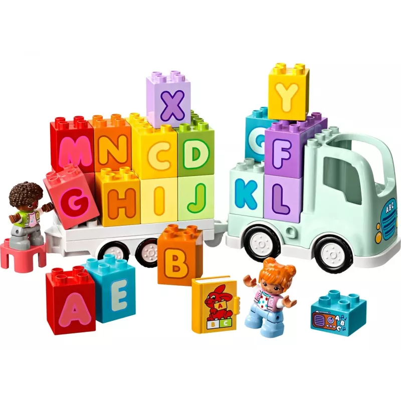 Zabawka konstrukcyjna LEGO DUPLO 10421 Ciężarówka ABC, 36 elementów, 2 minifigurki, dla dzieci od 2 lat, wymiary 110×140×70 mm