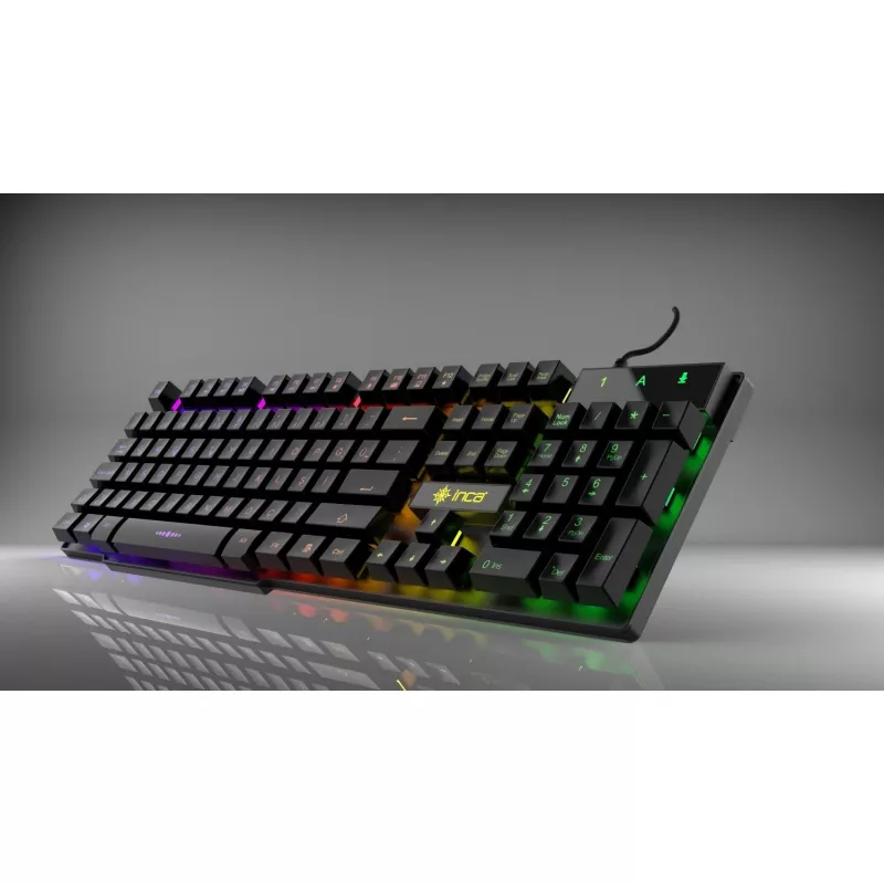Klawiatura gamingowa Incase IKG-446 Regenbogen, RGB, układ niemiecki, detal