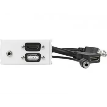 Vivolink WI221281 gniazdo natynkowe HDMI + USB A + 3.5mm Białe