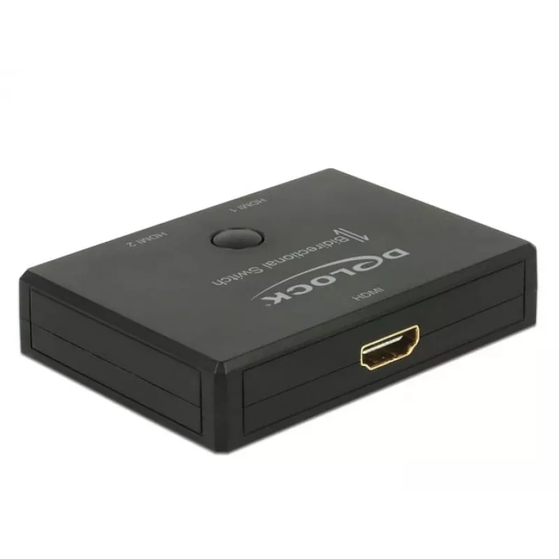DeLock HDMI 2 - 1 przełącznik dwukierunkowy 4K 60 Hz - przełącznik wideo/audio - 2 x HDMI - stacjonarny