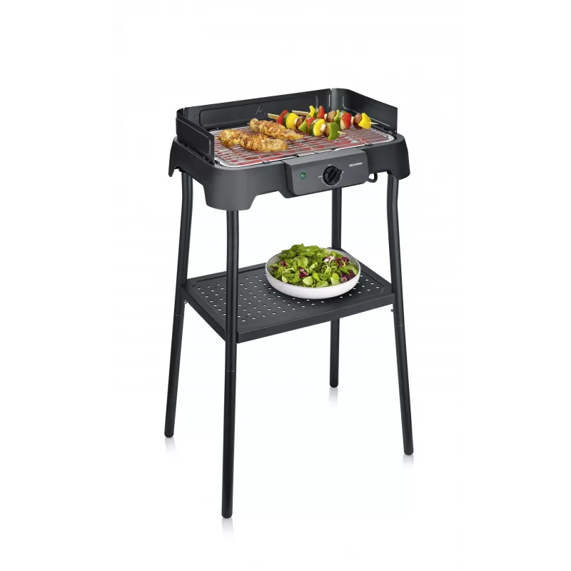 Elektryczny grill stołowy SEVERIN PG 8594 — 2000 W, ruszt prostokątny, czarny