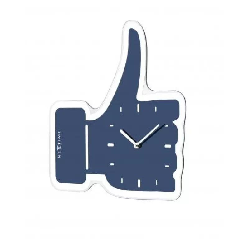 NeXtime zegar 5185bl Mini Thumbs Up, 20,5x21, ścienny, niebieski/srebrny