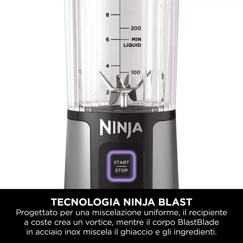 Blender sportowy Ninja Blast BC151EUNV — pojemnik 0,53 L, 14,4 W, zasilany akumulatorem, niebieski