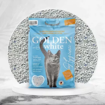 Bentonitowy żwirek zbrylający Golden szary 7 kg, zapach lawendowy, bezpyłowy, nieprzywierający