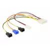 DeLOCK Molex 4 pin > 4 x 2 pin fan (12 V / 7 V / 5 V) - Netzkabel für Lüfter - interne Stromversorgung, 4-polig (M) bis Molex, 2-polig - 20 cm