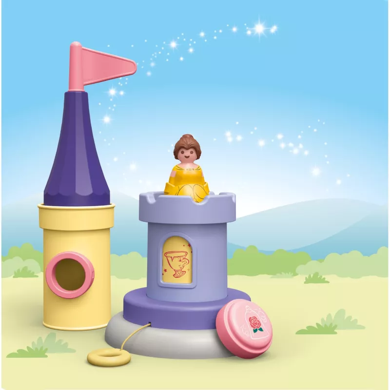 PLAYMOBIL JUNIOR i Disney: Wieża Zabaw Belle z Dźwiękiem | Zestaw dla Maluchów 1-3