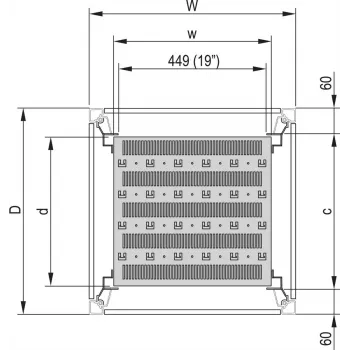 SCHROFF 19\-Półka rack, stacjonarna, 75 kg - 19\FACHB.STAT.600B 900T 7021 (22117844)
