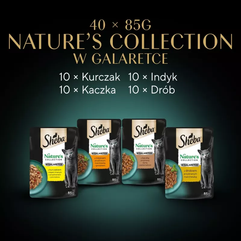 SHEBA Nature's Collection Smaki drobiowe w galarecie - mokra karma dla kotów - 40 x 85g