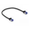 Kabel sieciowy DeLOCK RJ45 Cat.6A S/FTP cienki 0,25 m Czarny