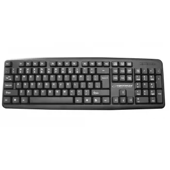 Przewodowa klawiatura ESPERANZA EK134 pełnowymiarowa 100% USB, czarna, kabel 1,45 m