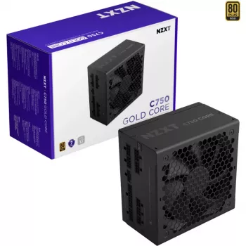 C750 GOLD CORE, Zasilacz PC czarny, 1x 12-pinowy GPU wysokiej mocy, 3x PCIe, Zarządzanie kablami, 750 Wat