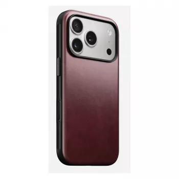 Etui na telefon Nomad Modern Leather Case do iPhone 17 Pro, skóra + TPU + PC, pasuje do ekranu 16 cm (6,3 cala), Bordeaux