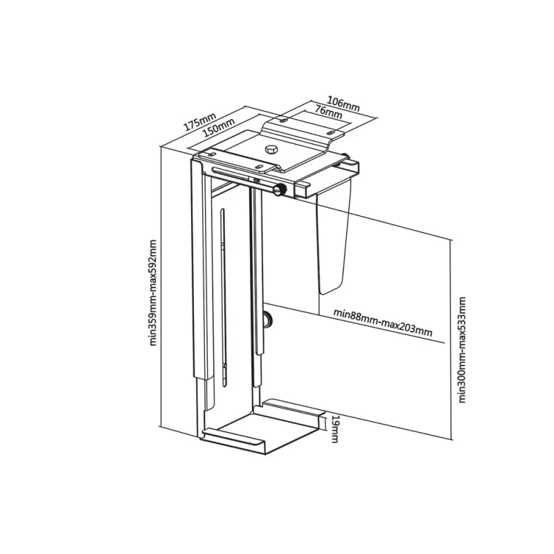 Uchwyt pod biurko na komputer PC MC-713