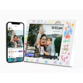 Cyfrowa ramka na zdjęcia InLine myFirst Doodle 9 cali (22,9 cm) IPS Ekran dotykowy Wi‑Fi 32 GB pamięci wewnętrznej, 1 GB RAM, USB‑C, obsługa MicroSD — Biała