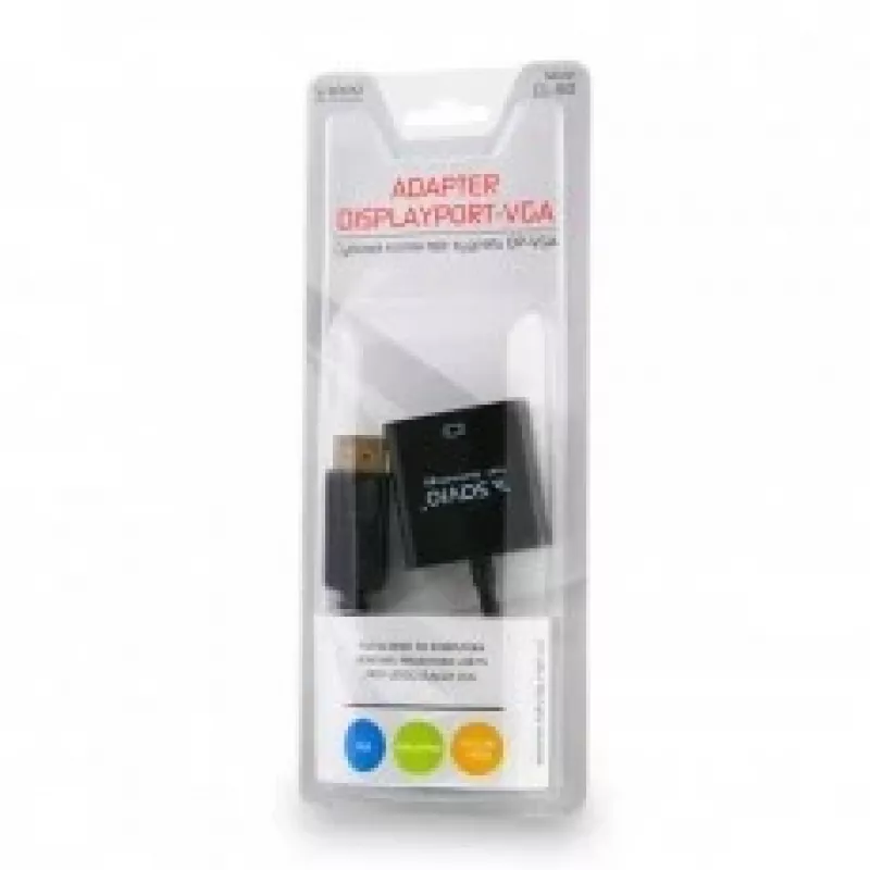 Adapter kabla wideo Savio CL-90 DisplayPort na VGA 0,2 m Czarny