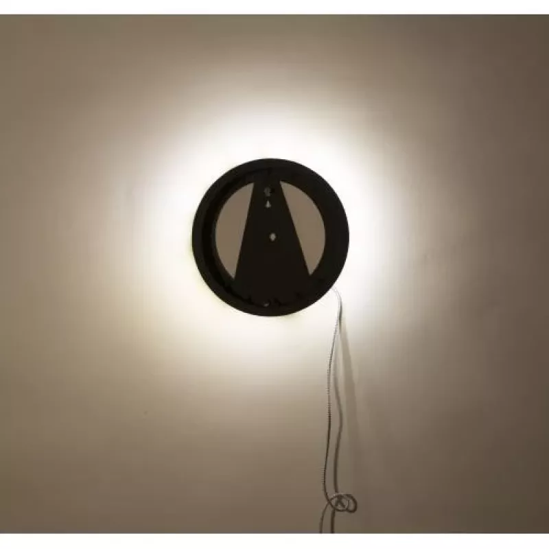 NeXtime zegar 3094 Light It Up, Ø18.5 cm, Podświetlenie, Ścienny, Czarny