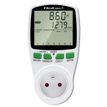 Miernik mocy QOLTEC PM0627 3680W z historią — QOLTEC PM0627 3680W