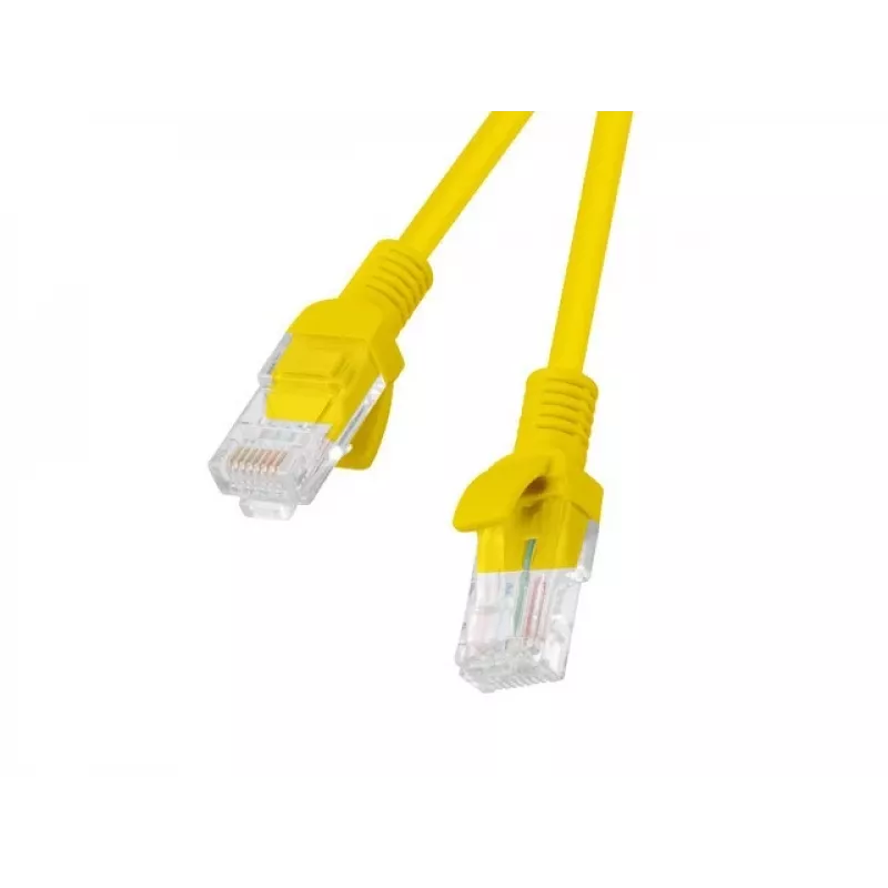 Kabel sieciowy LANBERG RJ-45 Cat5e PCU5-20CC-0025-Y, 0,25 m, żółty, U/UTP, CCA, 26 AWG