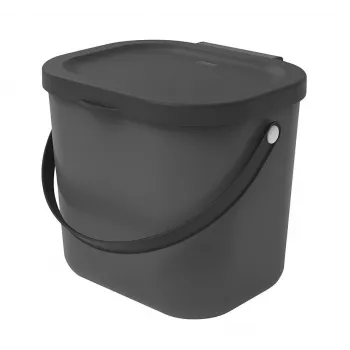 Pojemnik na odpady Rotho Albula prostokątny plastikowy 6 L, antracyt, 200×235×208 mm