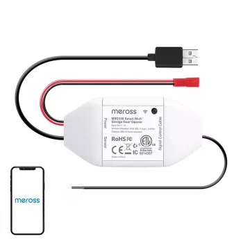 Inteligentny przełącznik do bramy garażowej Meross MSG100HK kompatybilny z HomeKit — sterowanie Wi‑Fi dla pojedynczej bramy garażowej