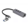 DeLOCK 64282 stacja dokująca do laptopa i replikator portów Przewodowy USB 3.2 Gen 1 (3.1 Gen 1) Type-C Szary (64282)