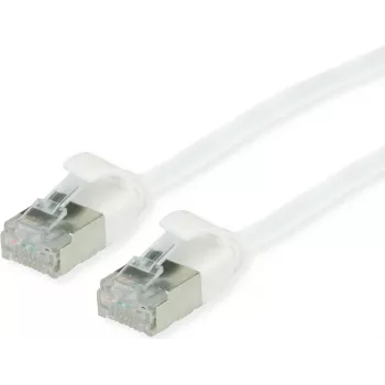 ROLINE Green - Kabel krosowy - RJ-45 (M) do RJ-45 (M) - 15 cm - 3,6 mm - U/FTP - CAT 6a - Bezhalogenowy, Formowany, Bez zaczepów, Linka - Biały, RAL 9003 (21.44.1698)