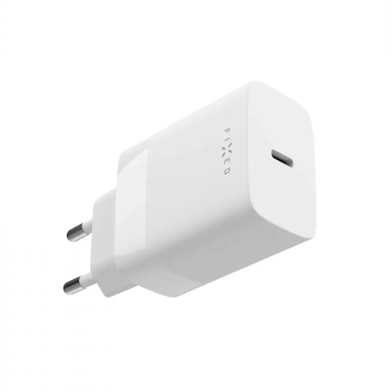 Podróżna ładowarka USB-C FIXED FIXC30N-C-WH — kompaktowy, 30 W adapter USB-C, szybkie ładowanie z jednym portem