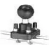 Podstawa montażowa RAM Mounts Double U-Bolt Ball Base do poręczy 1 cal–1,25 cala, kula 3,81 cm, aluminium, czarna