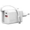Ładowarka sieciowa USB-C/USB-A 4smarts 541065 — uniwersalna AC 100–240 V, maks. 20 V, kabel 0,7 m, biała