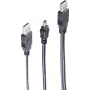 Kabel USB ShiverPeaks BS77151 1m 2x USB A Mini-USB B Czarny