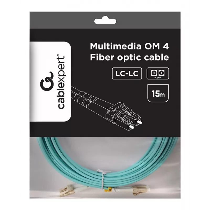 Kabel wielomodowy dupleks OM4 50/125, LC/LC, 15 m