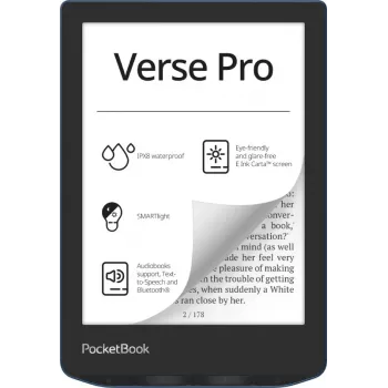 PocketBook Verse Pro czytnik e-booków Ekran dotykowy 16 GB Wi-Fi Czarny, Niebieski