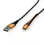 Kabel Lightning ROLINE 11.02.8923 1m czarno-złoty