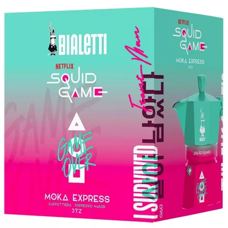 Kawiarka Bialetti Squid Game niebieski różowy aluminium