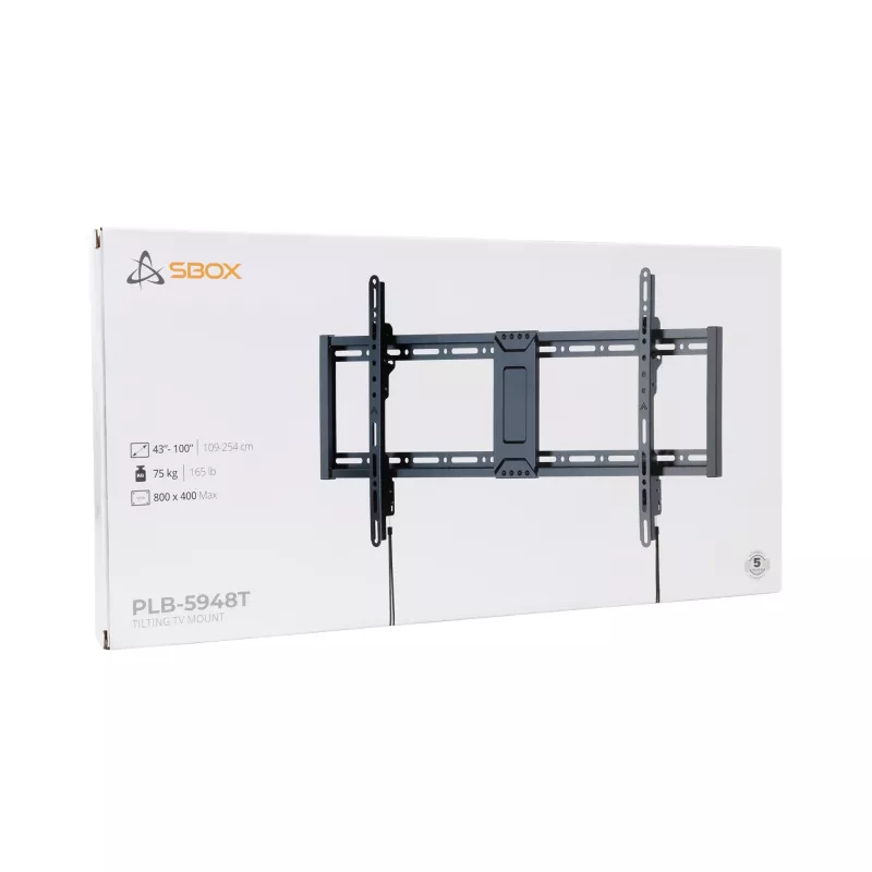 Uchwyt ścienny do telewizora SBOX PLB-5948T-2 do ekranów 43–90 cali, maks. obciążenie 70 kg, VESA do 800×400