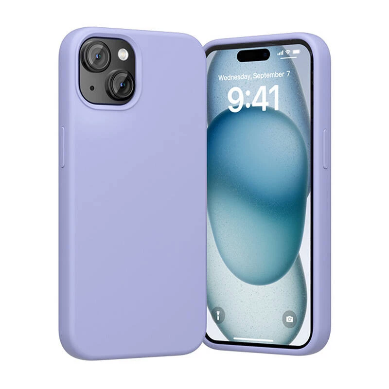 Silikonowe etui na telefon Vention KUFV0-20 do iPhone 15 Plus, fioletowe, soft-touch, lekkie