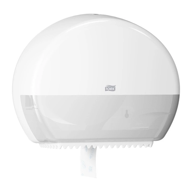 Dozownik ręczników papierowych Tork Mini Jumbo Roll 132×345×275 mm, biały, MPN 555000