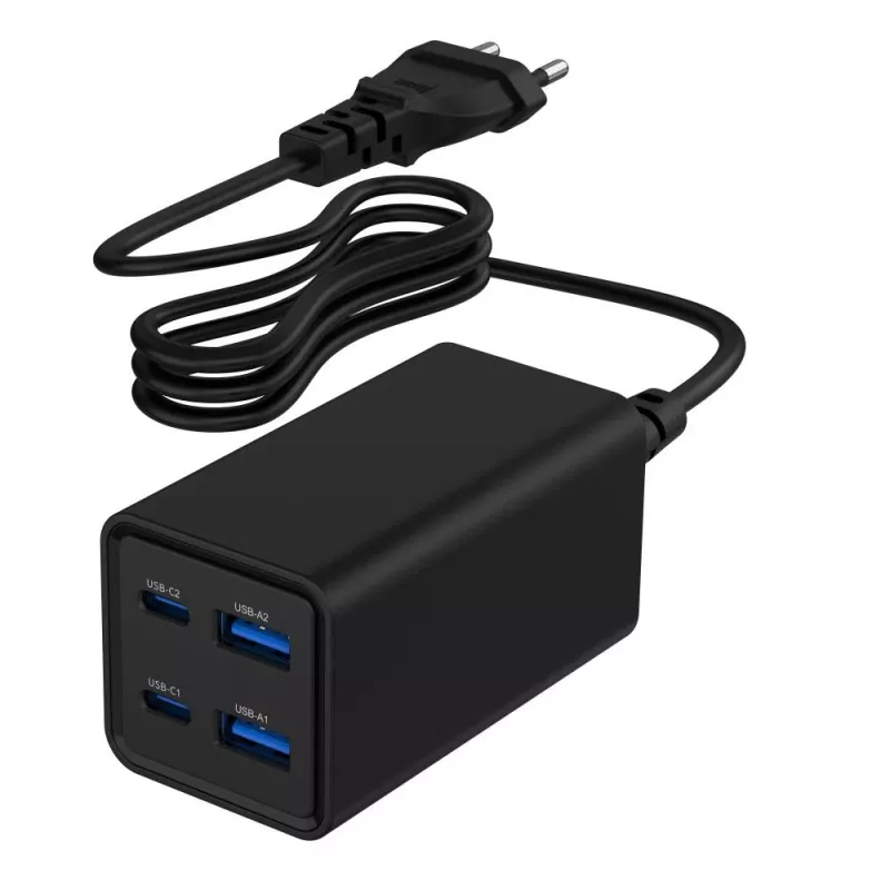 Gembird TA-UC-2A2C-PD65-01-BK ładowarka do urządzeń mobilnych Laptop, Smartfon Czarny AC Szybkie ładowanie Wewnętrzna