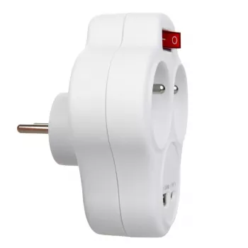 Elektryczna podwójna rozdzielacz gniazda MACLEAN MCE336E z 2 portami USB, typ E