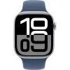 Apple Watch Series 10 GPS 46 mm srebrna aluminiowa koperta z paskiem Denim