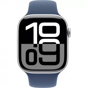 Apple Watch Series 10 GPS 46 mm srebrna aluminiowa koperta z paskiem Denim
