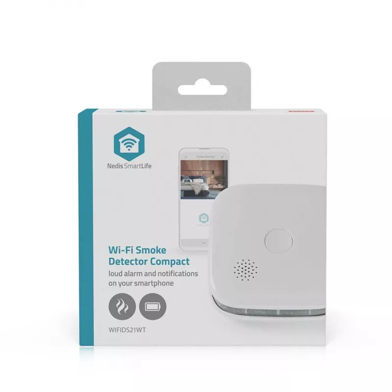 Czujnik dymu Nedis WIFIDS21WT inteligentny czujnik dymu Wi-Fi do bezpieczeństwa domowego