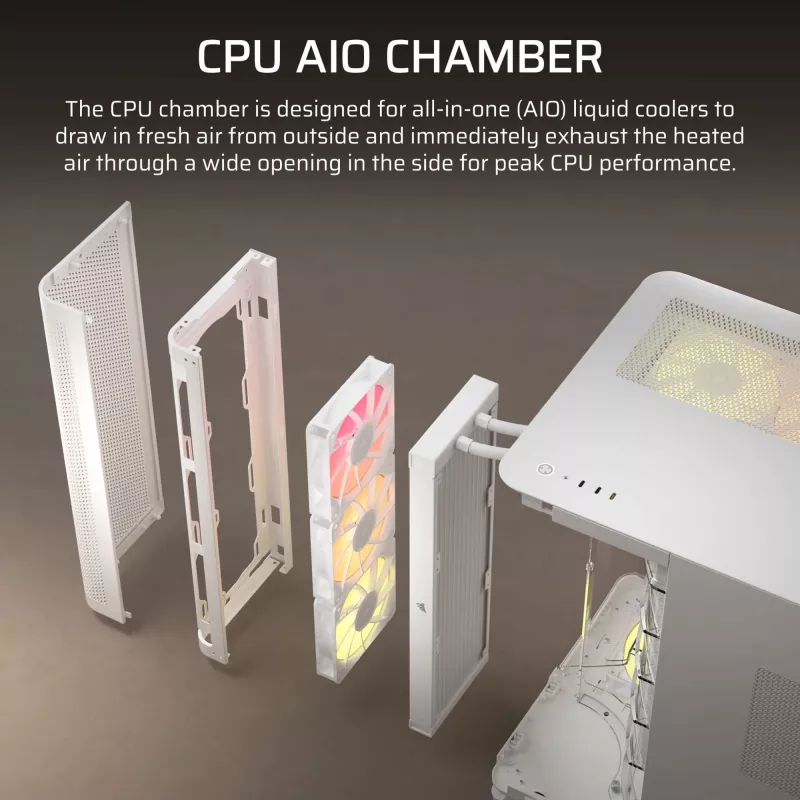 Obudowa PC Corsair AIR 5400 RS-R ARGB Midi Tower Biała