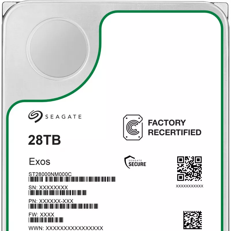 HDD SEAGATE Exos 3.5 cala 28 TB SATA RECERTYFIKOWANY, model ST28000NM000C-REC