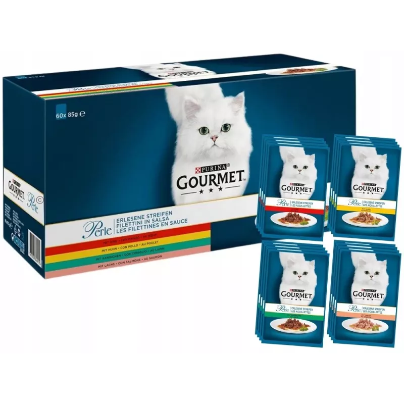 PURINA Gourmet Perle Mix - mokra karma dla kota - 60x85 g