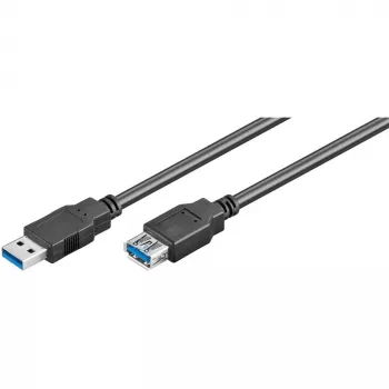 Wentronic Goobay Kabel przedłużający USB 3.0 SuperSpeed, czarny, 3 m - Wtyk USB 3.0 (typ A) > Gniazdo USB 3.0 (typ A) (93999)