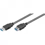 Wentronic Goobay Kabel przedłużający USB 3.0 SuperSpeed, czarny, 3 m - Wtyk USB 3.0 (typ A) > Gniazdo USB 3.0 (typ A) (93999)