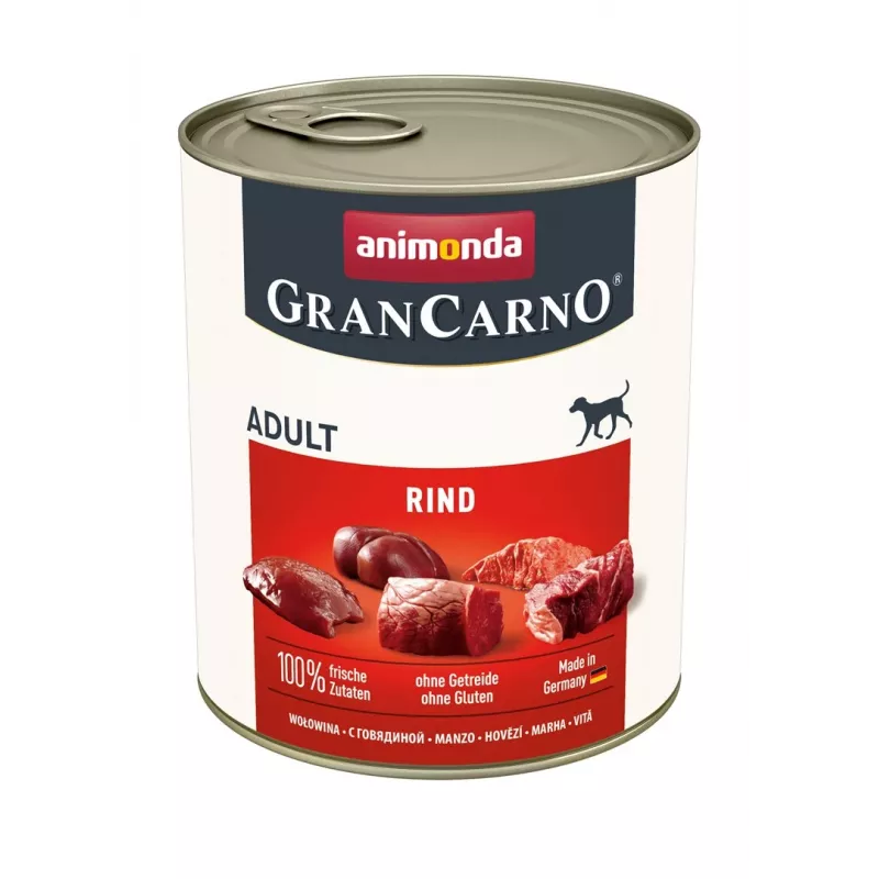 Mokra karma dla psa Animonda GranCarno Oryginalny Beef Adult — puszka 400 g, bezglutenowa, bez cukru, wołowina