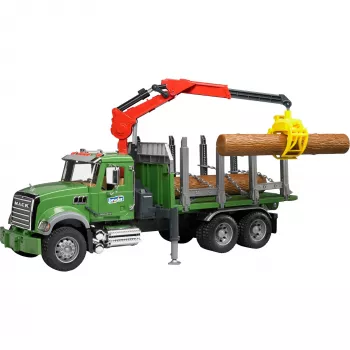 Ciężarówka do drewna BRUDER MACK Granite z 3 pniami